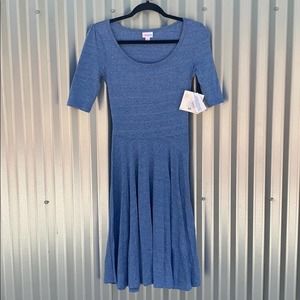 NWT Lularoe Blue Heather Nicole Day Dress XS